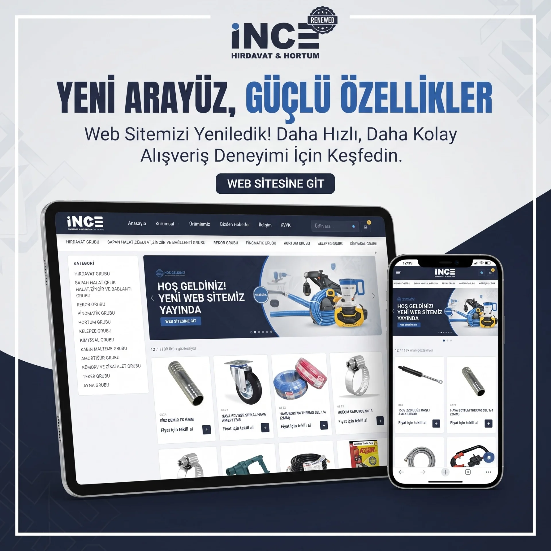 İnce Ticaret'in - Yenilenen İnternet Sitesi Yayında!